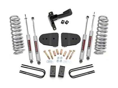 Rough Country 3-Inch Suspension Lift Kit with Premium N3 Shocks (23-24 4WD 6.7L Powerstroke F-250 Super Duty w/o 4-Inch Rear Axle & Factory Overload Springs, Excluding Tremor)