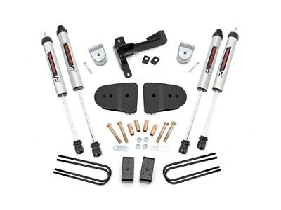 Rough Country Suspension 3-Inch Suspension Lift Kit with V2 Monotube Shocks (23-25 4WD 6.8L, 7.3L F-250 Super Duty w/o 4-Inch Rear Axle & Factory Overload Springs, Excluding Tremor)
