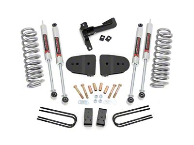 Rough Country 3-Inch Suspension Lift Kit with V2 Monotube Shocks (23-25 4WD 6.7L Powerstroke F-250 Super Duty w/o 4-Inch Rear Axle & Factory Overload Springs, Excluding Tremor)