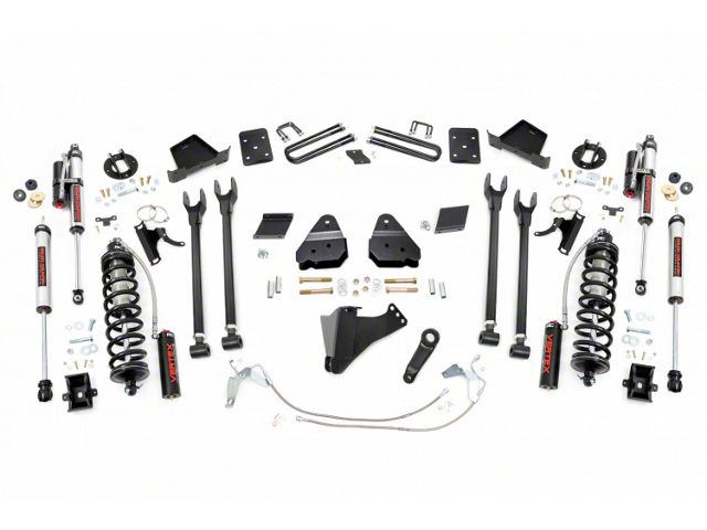 Rough Country 6-Inch 4-Link Coil-Over Conversion Suspension Lift Kit with Vertex Adjustable Rear Shocks (15-16 4WD 6.7L Powerstroke F-250 Super Duty w/o Factory Overload Springs)