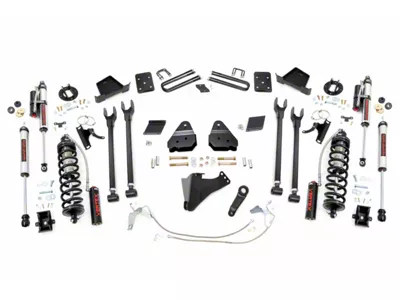 Rough Country 6-Inch 4-Link Coil-Over Conversion Suspension Lift Kit with Vertex Adjustable Rear Shocks (15-16 4WD 6.7L Powerstroke F-250 Super Duty w/o Factory Overload Springs)