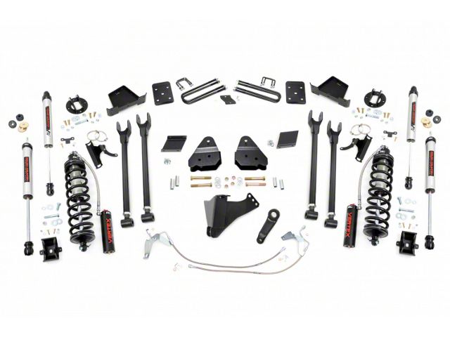 Rough Country 6-Inch 4-Link Coil-Over Conversion Suspension Lift Kit with Vertex Adjustable Rear Shocks (11-14 4WD 6.7L Powerstroke F-250 Super Duty w/o Factory Overload Springs)