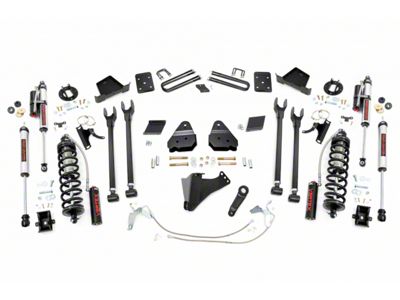 Rough Country Suspension 6-Inch 4-Link Coil-Over Conversion Suspension Lift Kit with Vertex Adjustable Rear Shocks (15-16 4WD 6.7L Powerstroke F-250 Super Duty w/ Factory Overload Springs)