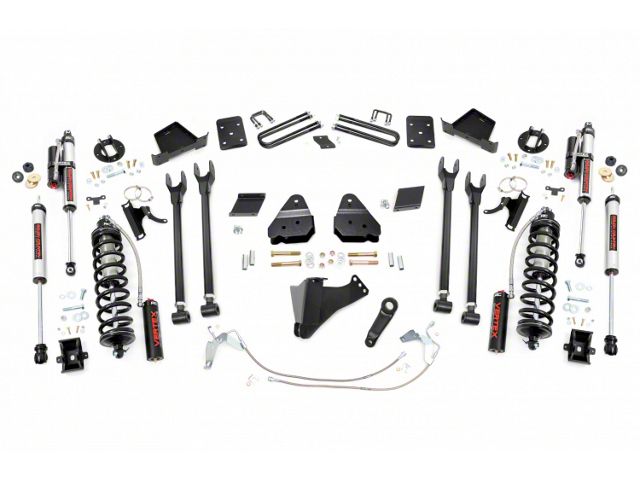 Rough Country 6-Inch 4-Link Coil-Over Conversion Suspension Lift Kit with Vertex Adjustable Rear Shocks (15-16 4WD 6.7L Powerstroke F-250 Super Duty w/ Factory Overload Springs)