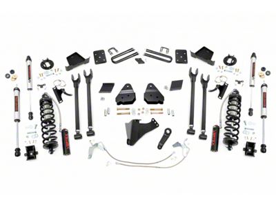 Rough Country Suspension 6-Inch 4-Link Coil-Over Conversion Suspension Lift Kit with V2 Monotube Rear Shocks (15-16 4WD 6.7L Powerstroke F-250 Super Duty w/o Factory Overload Springs)