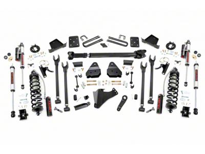 Rough Country 6-Inch 4-Link Coil-Over Conversion Suspension Lift Kit with Front Driveshaft and Vertex Adjustable Shocks (17-22 4WD 6.7L Powerstroke F-250 Super Duty w/ 4-Inch Rear Axle & Factory Overload Springs, Excluding Tremor)