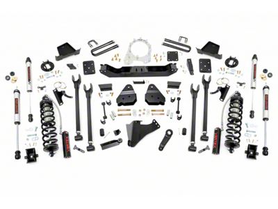 Rough Country 6-Inch 4-Link Coil-Over Conversion Suspension Lift Kit with V2 Monotube Shocks (17-22 4WD 6.7L Powerstroke F-250 Super Duty w/ 4-Inch Rear Axle & Factory Overload Springs, Excluding Tremor)