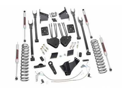 Rough Country Suspension 6-Inch 4-Link Suspension Lift Kit with M1 Monotube Shocks (15-16 4WD 6.7L Powerstroke F-250 Super Duty w/o Factory Overload Springs)