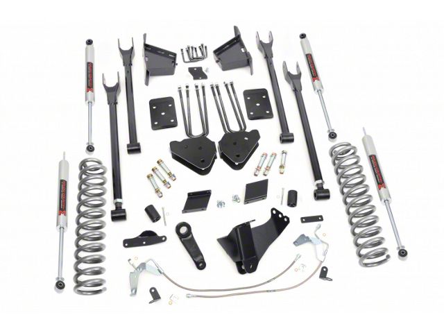 Rough Country 6-Inch 4-Link Suspension Lift Kit with M1 Monotube Shocks (15-16 4WD 6.7L Powerstroke F-250 Super Duty w/ Factory Overload Springs)