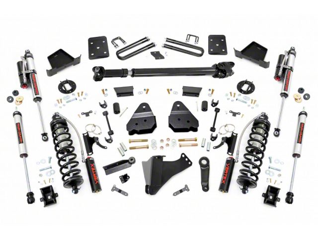 Rough Country 6-Inch Coil-Over Conversion Suspension Lift Kit with Front Driveshaft and Vertex Adjustable Shocks (17-22 4WD 6.7L Powerstroke F-250 Super Duty w/ 4-Inch Rear Axle & w/o Factory Overload Springs, Excluding Tremor)