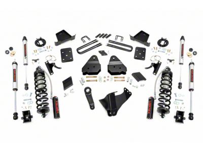 Rough Country Suspension 6-Inch Coil-Over Suspension Lift Kit with V2 Monotube Rear Shocks (15-16 4WD 6.7L Powerstroke F-250 Super Duty w/ Factory Overload Springs)