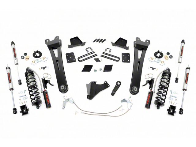 Rough Country 6-Inch Radius Arm Coil-Over Conversion Suspension Lift Kit with V2 Monotube Rear Shocks (15-16 4WD 6.7L Powerstroke F-250 Super Duty w/o Factory Overload Springs)