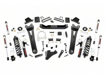 Rough Country 6-Inch Radius Arm Coil-Over Conversion Suspension Lift Kit with V2 Monotube Shocks (17-22 4WD 6.7L Powerstroke F-250 Super Duty w/ 4-Inch Rear Axle & Factory Overload Springs, Excluding Tremor)