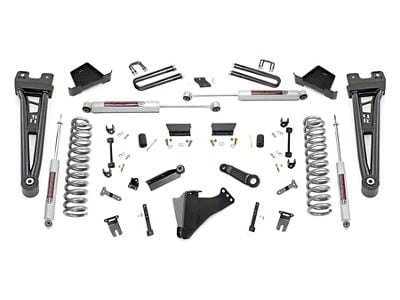 Rough Country 6-Inch Radius Arm Suspension Lift Kit with Premium N3 Shocks (23-25 4WD 6.8L, 7.3L F-250 Super Duty, Excluding Tremor)