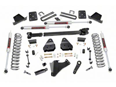 Rough Country 6-Inch Suspension Lift Kit with Front Driveshaft and M1 Monotube Shocks (17-22 4WD 6.7L Powerstroke F-250 Super Duty w/ 3.50-Inch Rear Axle & Factory Overload Springs)