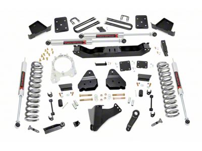 Rough Country 6-Inch Suspension Lift Kit with M1 Monotube Shocks (17-22 4WD 6.7L Powerstroke F-250 Super Duty w/ 4-Inch Rear Axle & w/ Factory Overload Springs)