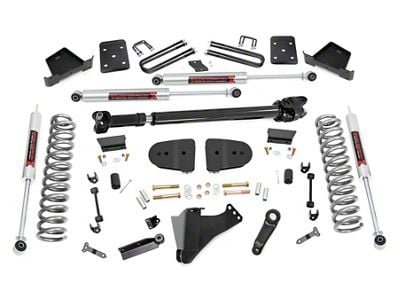 Rough Country 6-Inch Suspension Lift Kit with M1 Monotube Shocks and Front Driveshaft (23-24 4WD 6.7L Powerstroke F-250 Super Duty w/ 3.50-Inch Rear Axle & w/o Factory Overload Springs & Factory LED Projector Headlights, Excluding Tremor)