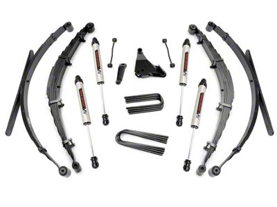 Rough Country 6-Inch Suspension Lift Kit with Rear Leaf Springs and V2 Monotube Shocks (Early 1999 4WD 6.8L, 7.3L Powerstroke F-250 Super Duty)
