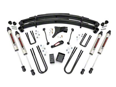 Rough Country 6-Inch Suspension Lift Kit with Rear Lift Blocks and V2 Monotube Shocks (Early 1999 4WD 6.8L, 7.3L Powerstroke F-250 Super Duty)