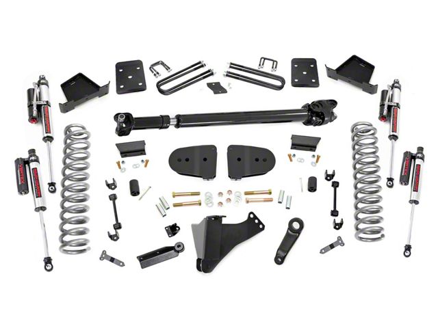 Rough Country 6-Inch Suspension Lift Kit with V2 Monotube Shocks (23-24 4WD 6.7L Powerstroke F-250 Super Duty w/ 4-Inch Rear Axle, Factory Overload Springs & w/o Factory LED Projector Headlights, Excluding Tremor)