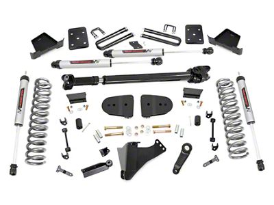 Rough Country 6-Inch Suspension Lift Kit with V2 Monotube Shocks and Front Driveshaft (23-24 4WD 6.7L Powerstroke F-250 Super Duty w/ 4-Inch Rear Axle & w/o Factory Overload Springs & Factory LED Projector Headlights, Excluding Tremor)