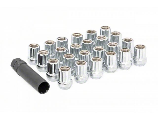Rough Country Chrome Open End Wheel Installation Kit; M14x1.5; Set of 32 (11-24 F-250 Super Duty)