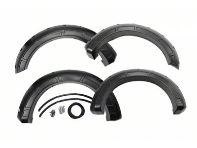 Rough Country Defender Fender Flares; Flat Black (17-22 F-250 Super Duty)