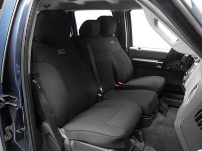 Rough Country Neoprene Front and Rear Seat Covers; Black (11-16 F-250 Super Duty w/ 60/40 Rear Bench Seats)