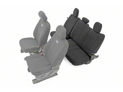 Rough Country Neoprene Rear Seat Covers; Black (17-22 F-250 Super Duty SuperCrew XL, XLT)