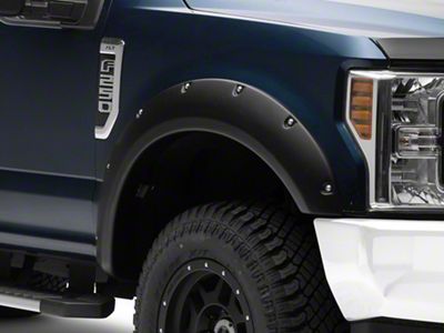 Rough Country Pocket Fender Flares; Flat Black (17-22 F-250 Super Duty SRW)