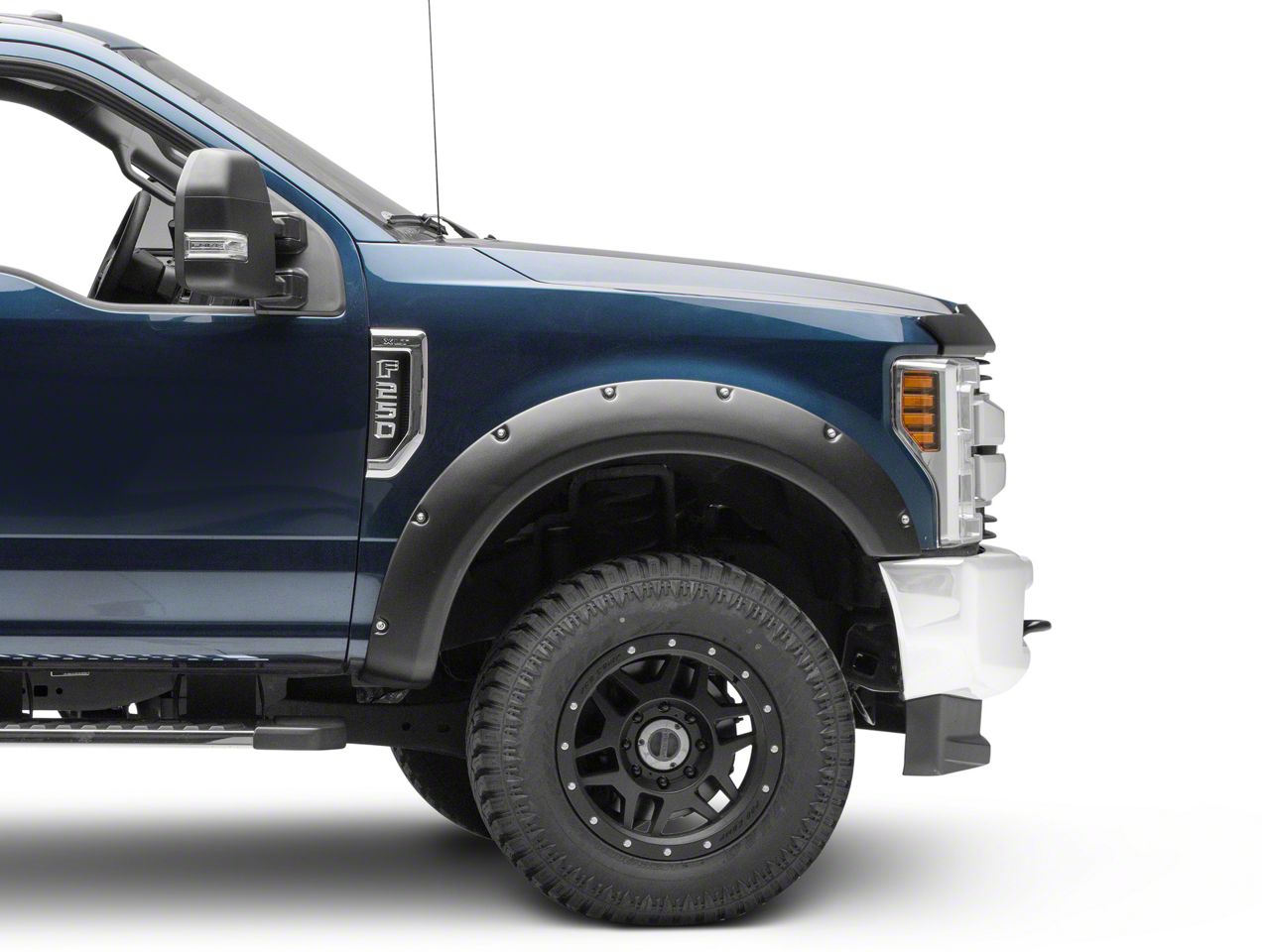 Rough Country F250 Super Duty Pocket Fender Flares, Flat Black F