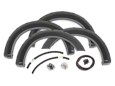 Rough Country Pocket Fender Flares; Race Red (23-25 F-250 Super Duty)