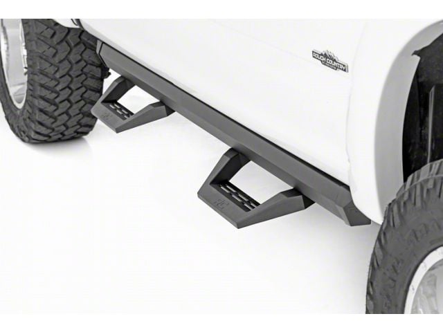 Rough Country SRX2 Adjustable Aluminum Side Step Bars; Textured Black (17-24 F-250 Super Duty SuperCrew)