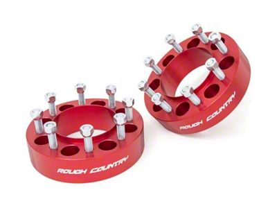 Rough Country 2-Inch Wheel Spacers; Anodized Red (05-25 F-350 Super Duty SRW)