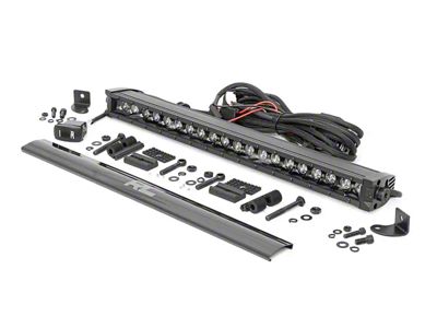 Rough Country 20-Inch Black Series Single Row Amber DRL LED Light Bar; Spot Beam (Universal; Some Adaptation May Be Required)