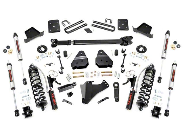 Rough Country 4.50-Inch Coil-Over Conversion Suspension Lift Kit with V2 Monotube Shocks and Front Driveshaft (17-22 4WD 6.7L Powerstroke F-350 Super Duty SRW w/ 4-Inch Rear Axle)