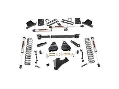 Rough Country 4.50-Inch Suspension Lift Kit with Front Driveshaft and V2 Monotube Shocks (17-22 4WD 6.7L Powerstroke F-350 Super Duty SRW w/ 4-Inch Rear Axle)