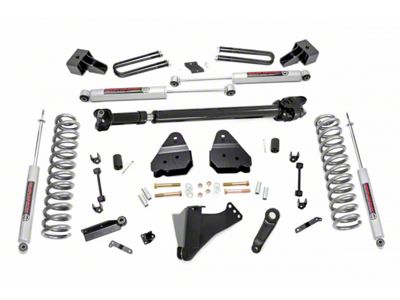 Rough Country Suspension 4.50-Inch Suspension Lift Kit with Premium N3 Shocks and Front Driveshaft (17-22 4WD 6.7L Powerstroke F-350 Super Duty DRW)