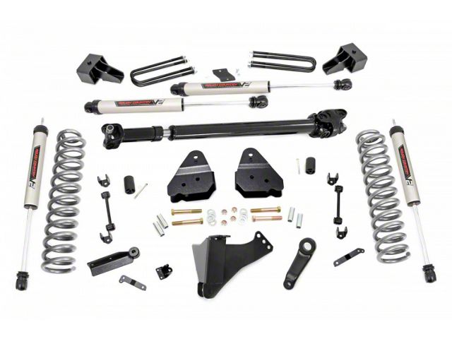 Rough Country 4.50-Inch Suspension Lift Kit with V2 Monotube Shocks and Front Driveshaft (17-22 4WD 6.7L Powerstroke F-350 Super Duty DRW)