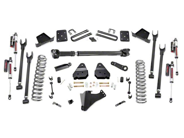 Rough Country 6-Inch 4-Link Suspension Lift Kit with Vertex Reservoir Shocks and Front Driveshaft (17-22 4WD 6.7L Powerstroke F-350 Super Duty SRW w/ 4-Inch Rear Axle & w/o Factory Overload Springs)