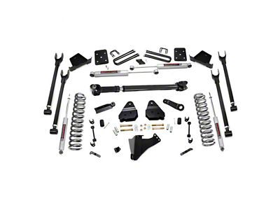 Rough Country 6-Inch 4-Link Suspension Lift Kit with Front Driveshaft and Premium N3 Shocks (17-22 4WD 6.7L Powerstroke F-350 Super Duty SRW w/ 4-Inch Rear Axle & w/o Factory Overload Springs)