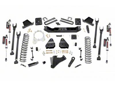 Rough Country 6-Inch 4-Link Suspension Lift Kit with Vertex Reservoir Shocks (17-22 4WD 6.7L Powerstroke F-350 Super Duty SRW w/ 3.50-Inch Rear Axle & w/o Factory Overload Springs)