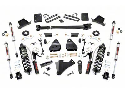 Rough Country 6-Inch Coil-Over Conversion Suspension Lift Kit with Front Driveshaft and V2 Monotube Shocks (17-22 4WD 6.7L Powerstroke F-350 Super Duty SRW w/ 4-Inch Rear Axle & w/o Factory Overload Springs, Excluding Tremor)