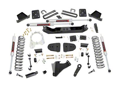 Rough Country 6-Inch Suspension Lift Kit with M1 Monotube Shocks (23-25 4WD 6.7L Powerstroke F-350 Super Duty SRW w/ 3.50-Inch Rear Axle, Factory Overload Springs & w/o Factory LED Projector Headlights, Excluding Tremor)