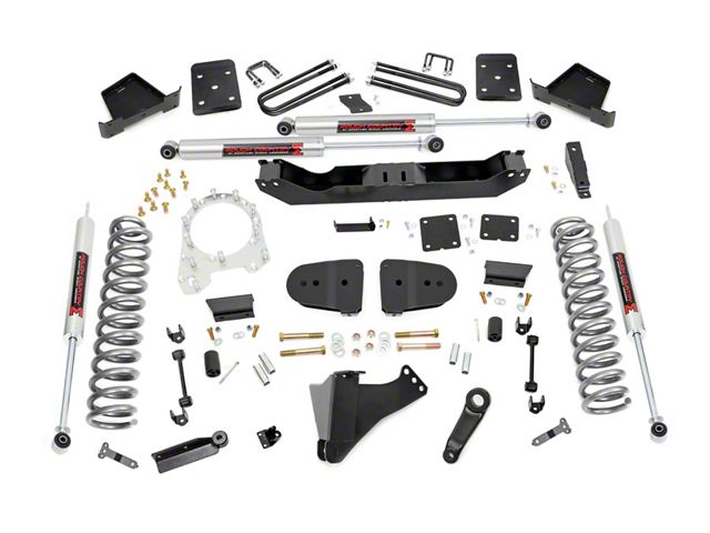 Rough Country 6-Inch Suspension Lift Kit with M1 Monotube Shocks (23-24 4WD 6.7L Powerstroke F-350 Super Duty SRW w/ 3.50-Inch Rear Axle, Factory Overload Springs & w/o Factory LED Projector Headlights, Excluding Tremor)