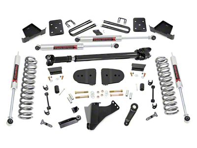 Rough Country 6-Inch Suspension Lift Kit with M1 Monotube Shocks and Front Driveshaft (23-25 4WD 6.7L Powerstroke F-350 Super Duty SRW w/ 3.50-Inch Rear Axle & w/o Factory Overload Springs & Factory LED Projector Headlights, Excluding Tremor)