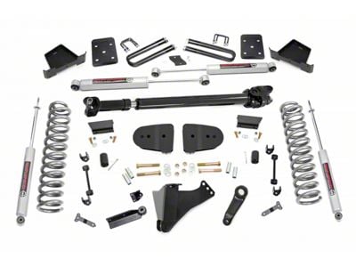 Rough Country 6-Inch Suspension Lift Kit with Premium N3 Shocks and Front Driveshaft (23-24 4WD 6.7L Powerstroke F-350 Super Duty SRW w/ 3.50-Inch Rear Axle & w/o Factory Overload Springs & Factory LED Projector Headlights, Excluding Tremor)