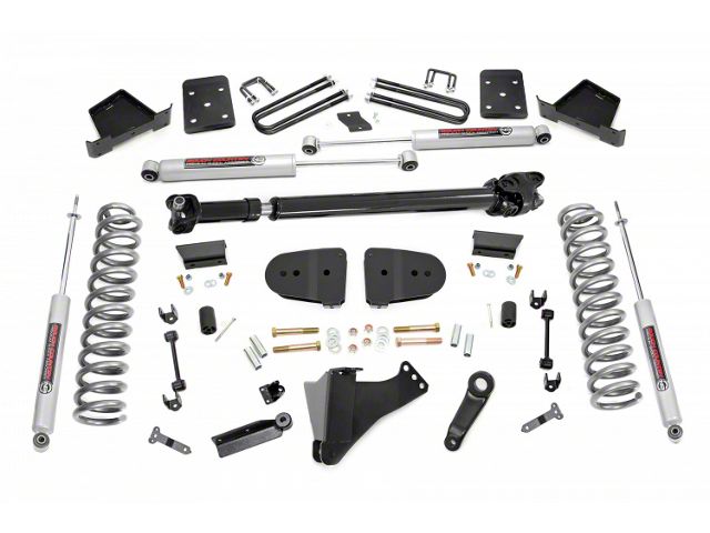 Rough Country 6-Inch Suspension Lift Kit with Premium N3 Shocks and Front Driveshaft (23-24 4WD 6.7L Powerstroke F-350 Super Duty SRW w/ 3.50-Inch Rear Axle, Factory Overload Springs & w/o Factory LED Projector Headlights, Excluding Tremor)