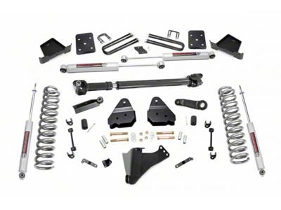 Rough Country 6-Inch Suspension Lift Kit with Premium N3 Shocks and Front Driveshaft (17-22 4WD 6.7L Powerstroke F-350 Super Duty SRW w/ 3.50-Inch Rear Axle & w/o Factory Overload Springs)
