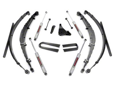Rough Country 6-Inch Suspension Lift Kit with Rear Leaf Springs and Premium N3 Shocks (Early 1999 4WD 6.8L, 7.3L Powerstroke F-350 Super Duty SRW)